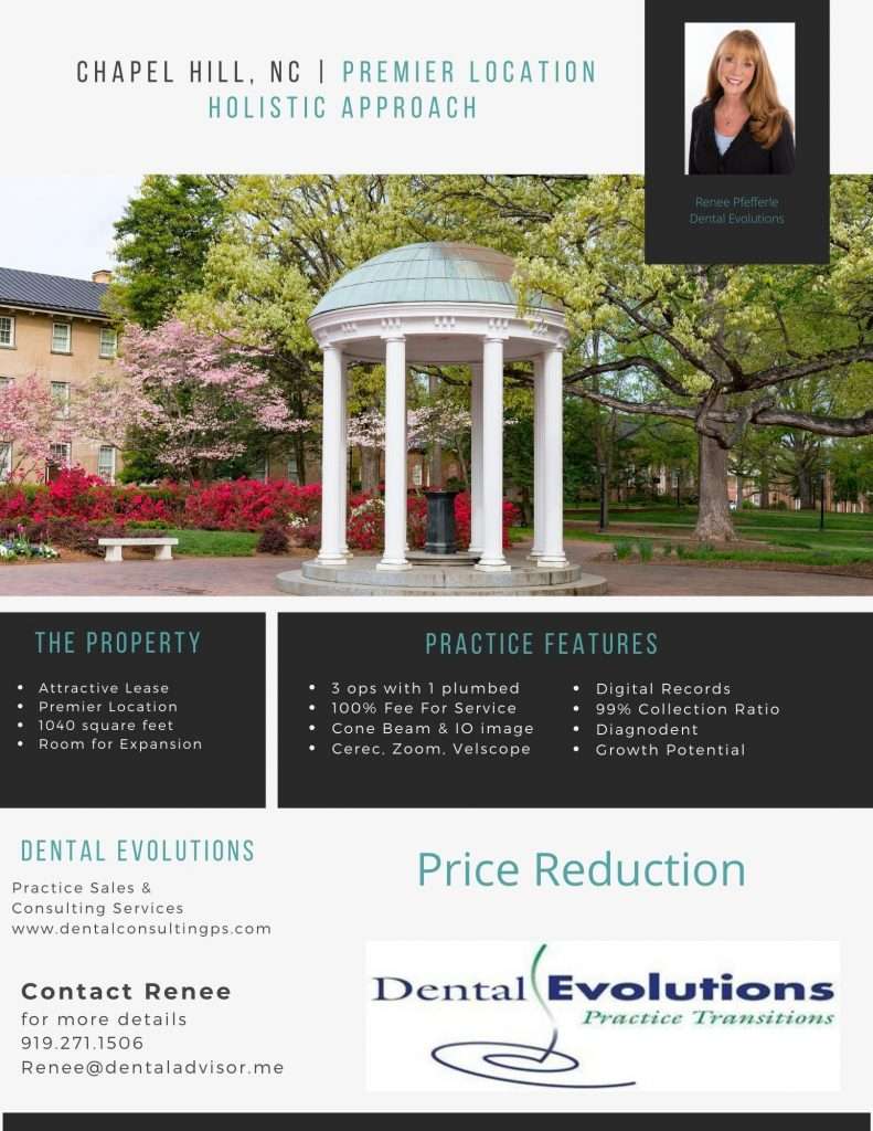 ad for Chapel Hill biological dental office sale